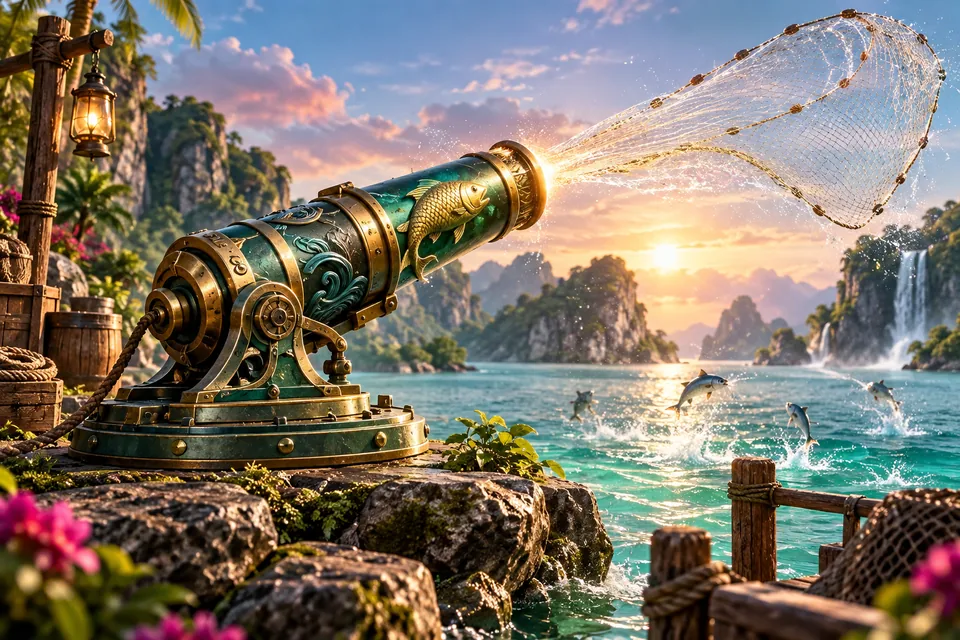 ရေအောက် ငါးပစ်ဂိမ်း မြင်ကွင်းနှင့် ပစ်ခတ်ကိရိယာ